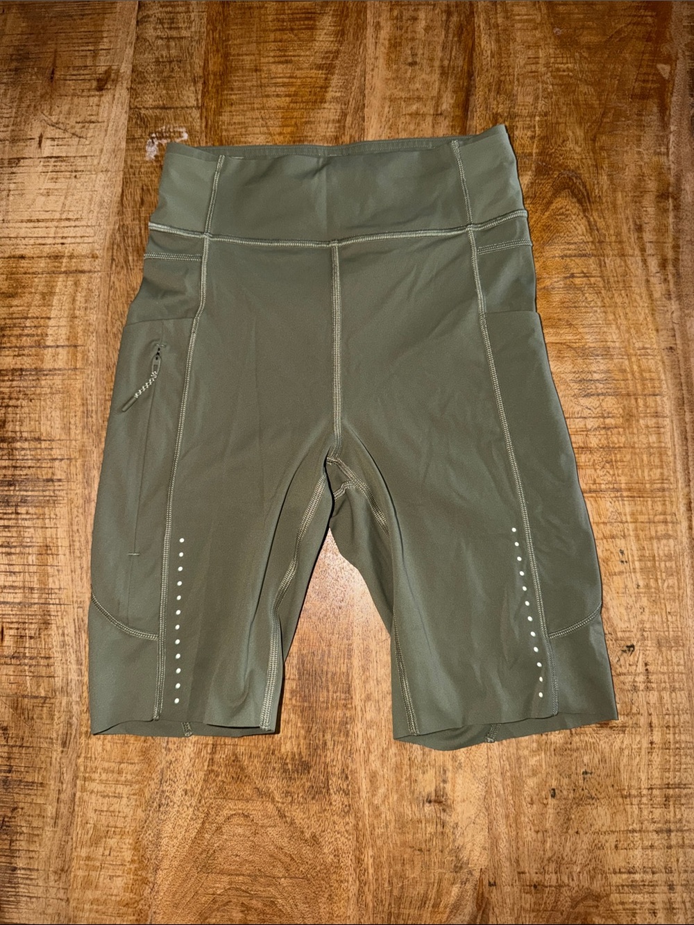lululemon athletica Olive Green High-Rise Bike Shorts with Side Pocket